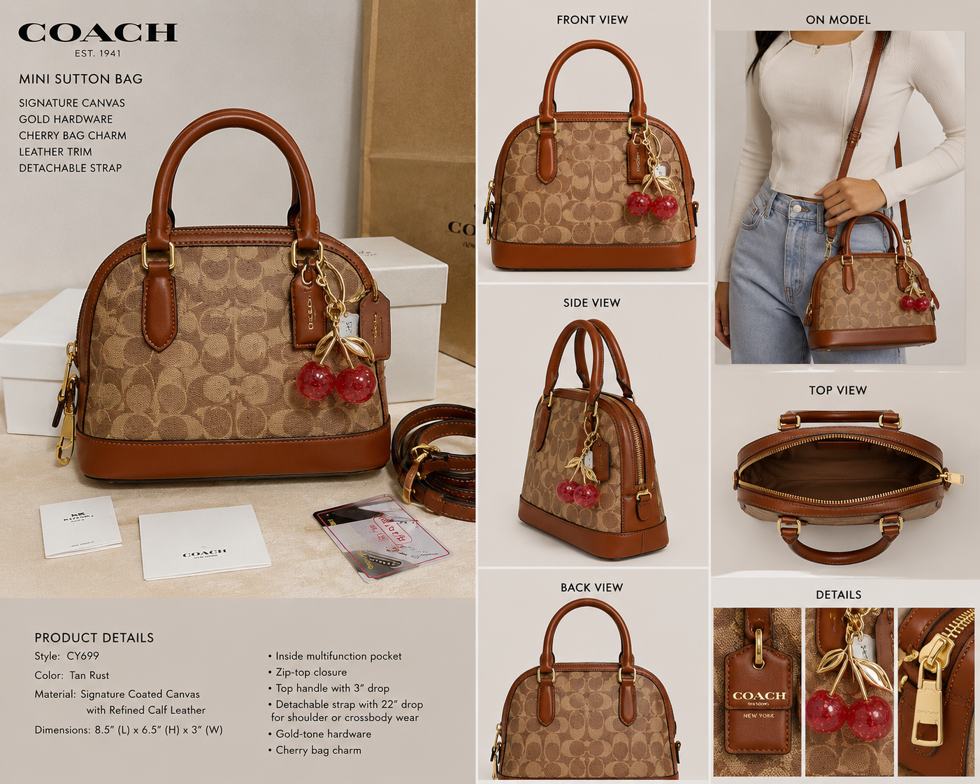 Med. Brown Coach Bag